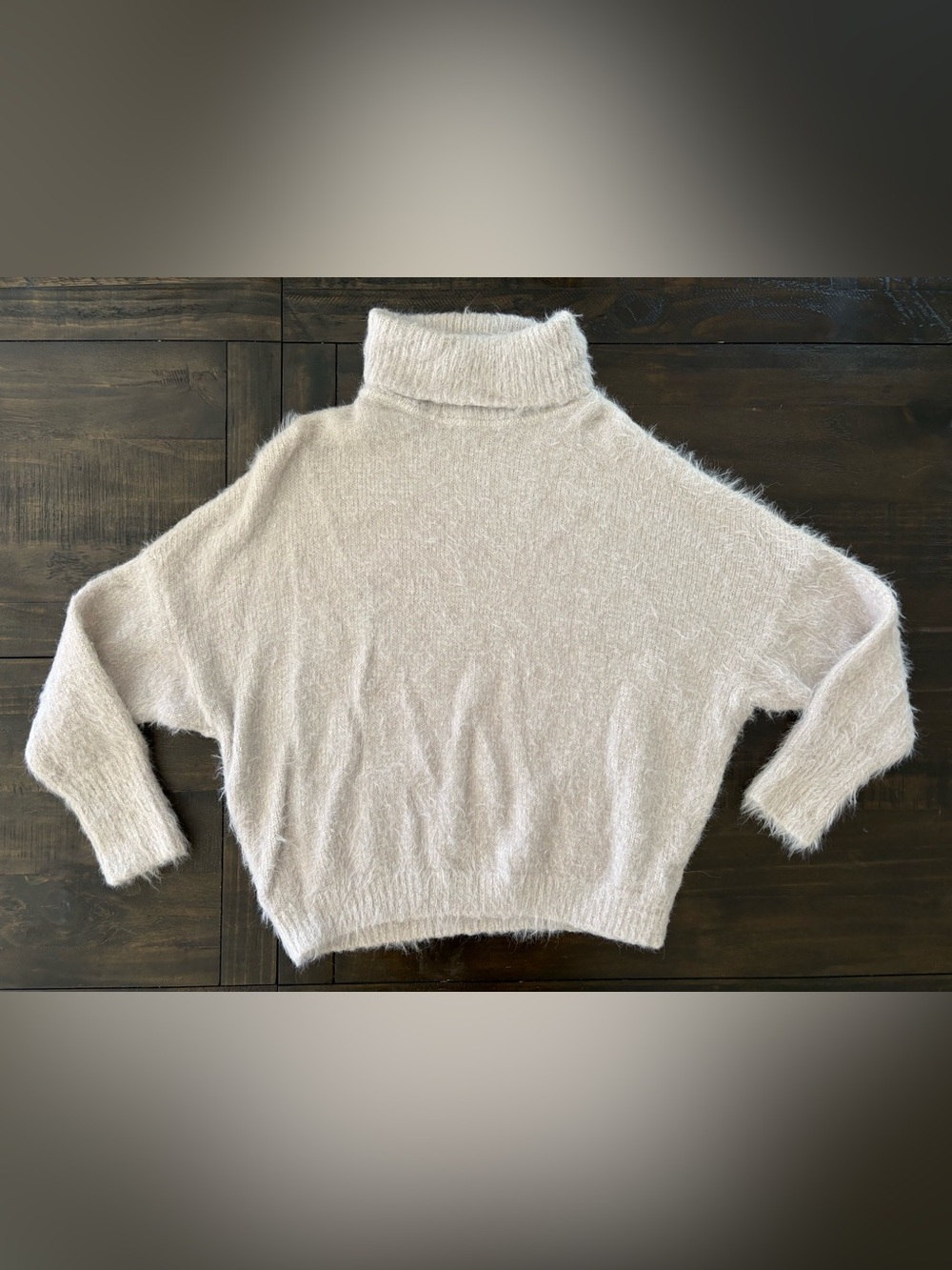 Women’s Express White/Gray Cowl Neck Relaxed Fit Pullover Sweater Alpaca Blend